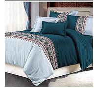 GGYTMQL Ensemble de litière de Couette de Couette pour lit Couvre-Oreiller de Couette à lit sans Feuille de lit de Couette imprimée Ensemble de Lits de lit de lit3pcs (Couleur: Vert, Taille: