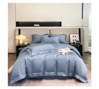 GGYTMQL Ensemble de litière de Couleur Unie Super Douce et Confortable Housse de Couette en Feuille élastique et taie d'oreiller 4 PCS Ensemble de taies d'oreiller Ensemble 4 pièces UI