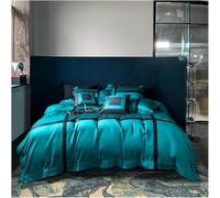 GGYTMQL Ensemble de litière de Quatre pièces Luxury 1400TC Coton et Jacquard Patchwork Litoire Ligne de literie Léopard Couvrette de taquets de Feuille Soyeuse Douce Soft Silky.