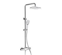 GGYTMQL Ensemble de robinet de douche thermostatique, pommeau de douche à effet pluie avec douchette à main double mode, robinet mitigeur de douche de salle de bain, système de douche mural avec bec