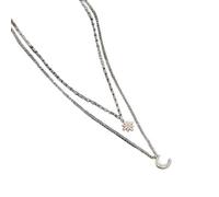 GGYTMQL étoiles à double couche Choker Shiny Zircon Moon Pendants Colliers Accessoires fabriqués en Chine