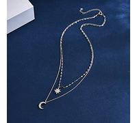 GGYTMQL étoiles à double couche Choker Shiny Zircon Moon Pendants Colliers Accessoires fabriqués en Chine