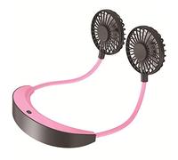 GGYTMQL Éventail de Cou Suspendu, Mini Ventilateur Portable USB Handles éventail Personnel Gratuit Hanging Neck Sports-Orange (Rose)