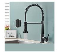 GGYTMQL Évier Noir Mate Tirez vers Le Bas du Robinet de Cuisine Pandée Unique 360 Rotation Torneira Cozinha Mixer Tap