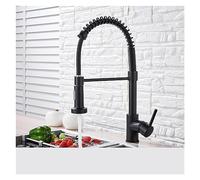 GGYTMQL Évier Noir Mate Tirez vers Le Bas du Robinet de Cuisine Pandée Unique 360 Rotation Torneira Cozinha Mixer Tap