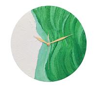 GGYTMQL Famille Pure Texture Peinte à la Main Peinture d'huile Mur Clock Nordic Nordic Abstract Clocks Home Salon Trendy DÉCORATIVE Maison/COLLES DE Bureau Mur PROSIDE (Vert 40CM / 16IN)