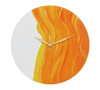 GGYTMQL Famille Pure Texture Peinte à la Main Peinture Murale Mur Clock Nordic Nordic Abstract Clocks Home Salon Trendy DÉCORATIVE Maison/COLLES DE Bureau Mur Plaque (Orange 40CM / 16IN)