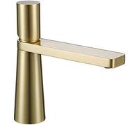 GGYTMQL Fauce de lavabo de salle de bain en laiton moderne en laiton à 360 degrés Pont de bassin monté sur le bassin Hot et à eau froide Brackaged Gold Finish élégant Design pour la décoration de la