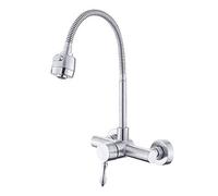 GGYTMQL Faucet de cuisine Zedaro 304 Acier inoxydable dans le mur Universal Pipe Bouxage à eau froide Fauce de cuisine Vobine de lave-vaisse