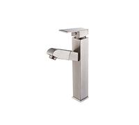GGYTMQL Faucet en Laiton Type de Traction à l'eau Froide et Chaude Bassin Bassin Bassin Robinet Peut Laver l'expansion du Bassin à Trou Unique, Cube - Fil - ajout de Garantie de qualité de