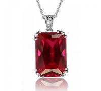 GGYTMQL Femmes de style pendentif Jewelry Ruby rouge 925 Colliers en argent sterling et tour de cou pendentif