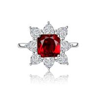 GGYTMQL Femmes Simulate Diamond Sunflower Anneau Cubic Zirconia Pink Crystal Ruby Topaz Sapphire Party Band Gift For Girlfriend Wife Statement Engagement de mariage Anneau ajusté ouvert (jaune)