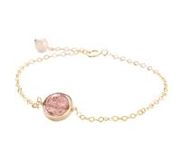 GGYTMQL Feng Shui Crystal Bracelet pour les femmes guérison Natural Strawberry Quartz Lapis Lazuli Variété Gemles Sterling Silver Gold Bracelet Vacation Bijoux Alulet Amulent la chance, Rose Quartz