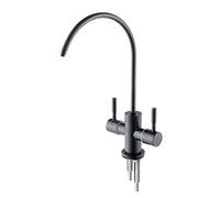 GGYTMQL Filtre d'eau de robinet de cuisine pivotant simple à eau froide en acier inoxydable à double outlet purificateur d'eau robinets-gris (blanc)