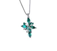 GGYTMQL Fleur 2.4ct Green Simulate Simulate Nano Emerald Pendant Collier pour femmes Gemstone Choker pas STRAP HEAT WORG