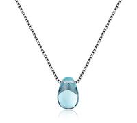 GGYTMQL Forme de chute d'eau bleue Colliers de pendentifs en cristal pour les bijoux de mariage Femmes 925 Collier