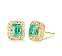 GGYTMQL Géométrie de Cellule 925 Boucles d'oreilles Bijoux de Bijoux pour Les Femmes Couleur Vert Couleur féminine Stodons