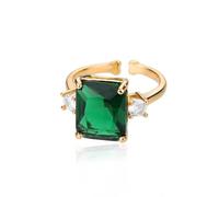 GGYTMQL Girl Products Bagues Bague Bijoux Femme Homme Grande Pierre Verte Carré Anneaux pour Femme Pierre Carrée Réglable Fête Punk Cadeaux