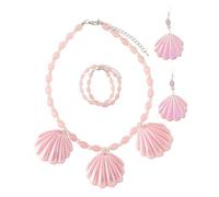 GGYTMQL Girls Accessoires Collier de Coquillage Ensemble Teen Girl Boucles d'oreilles Boucles d'oreilles Bracelet Ocean Thème de Bijoux Set Collier
