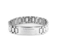 GGYTMQL Grand-mère Bracelet à échelle gravée en acier inoxydable - Cadeaux uniques pour l'anniversaire, Noël et les vacances - reconnaissant pour votre amour et votre soutien, petit zinc plaqué en