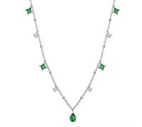 GGYTMQL Green Crystal Pichel Perle Perle Perle Link Chain Pendant Collier Jewelry for Women Accessoires