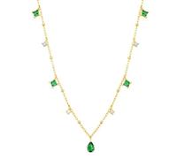 GGYTMQL Green Crystal Pichel Perle Perle Perle Link Chain Pendant Collier Jewelry for Women Accessoires