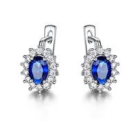 GGYTMQL Green Emerald Blue Sapphire Gemstone Clip Oread Oreads For Women Wedding Jewelry Wedding
