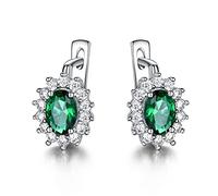 GGYTMQL Green Emerald Blue Sapphire Gemstone Clip Oread Oreads For Women Wedding Jewelry Wedding