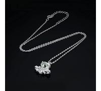 GGYTMQL Heart Bow Knot 1.9ct Collier de pendentif Green Amethyst 925 pour la femme sans chaîne