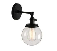 GGYTMQL Interrupteur Industriel du loft-loft Cuisine Interrupteur Mall Lights Corridor Gince Light Lampe luminaire avec Un Abat-Jour en Verre Transparent de 15 cm (cuivre)
