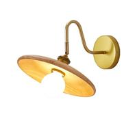 GGYTMQL La Lampe Murale de Murs, Application Murale Nordique avec Nuance en Bois, lumière Murale rotative, luminaire de Ferme Rustique pour la Chambre de Salon 1 Pack / 2 Pack