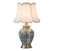 GGYTMQL Lampe de Bureau Rustique en céramique Peinte à la Main, avec Abat-Jour en Tissu, Lampe de Table pour Salon, Lampe de Chevet à la Mode