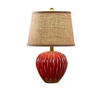 GGYTMQL Lampes de Table de Chevet de Chambre à Coucher Lampe de Table Moderne en céramique Vert Sarcelle glaçure Fait à la Main en Lin Tambour Abat-Jour décor pour Salon Chambre Maison Chevet Table