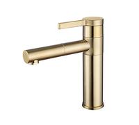GGYTMQL Le mélangeur de Salle de Bain Taps avec Pull Out pullable rétractable lavabo à Eau Chaude et Froide Taps à 360 ° Rotation de lavabo Rotatif Robinet de Bassin à poignée Unique Basin Basin