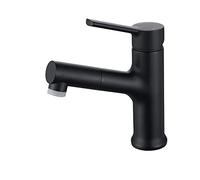 GGYTMQL Le mélangeur de Salle de Bain Taps avec Pull Out pullable rétractable rétractable lavabo à Eau Chaude et à Eau Froide Robinet de mélangeur de Bassin à Handle Unique pour Salle de Bain, Noir C