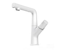 GGYTMQL Le mélangeur de Salle de Bain Taps avec Pull-streptable soulevant Le soulèvement de lavabo à Eau Chaude et Froide Taps à 360 ° Rotation de lavabo Rotatif Robinet de Bassin à poignée Unique