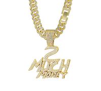 GGYTMQL Lettre anglaise personnalisée Money Diamond Pendant Coubain Fashion Pendant Collier Men Men Collier