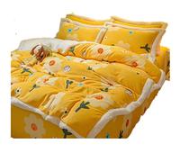 GGYTMQL Ligne d'herbe d'herbe épaisse épaisse et literie Unique Senture de Maison avec Couverture de Lait de Lait en Velours - Quatre pièces