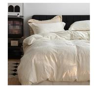 GGYTMQL Lit Set lit d'hiver lit 4 pièces Set Lait Velours Jacquard Couvre-Couvre-Coquette de Linge de literie de literie Chaude (k, Roi) (Reine Blanche)