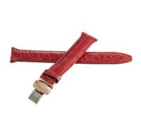 GGYTMQL Locman Women's Women's Red Leather Watch Band Watch Band avec Rose Gold Buckle