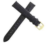 GGYTMQL LONGINES LONGINES FEMMES DE MONTRATION DE REMPLACTION DE REMPLACTION NOIR DE 14 mm Bandle de montre or Gold Backle