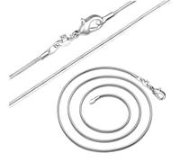 GGYTMQL Longueur 16-30 Pouces (40-75 cm) 100% Collier de chaîne 1 mm Collier de Tour de Cou Serpent Cadeau
