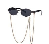 GGYTMQL Lunettes de soleil 2025 pour femmes avec petit cadre punk pour homme avec lunettes de soleil steampunk, Noir pistolet., Taille unique