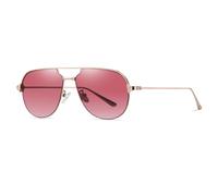 GGYTMQL Lunettes de soleil avec monture en métal pour homme et femme Style conduite, randonnée et pêche, 4. Rouge dégradé doré, Taille unique