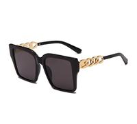 GGYTMQL Lunettes de soleil en métal à cadre carré pour photographie de rue pour hommes et femmes lunettes de soleil décoratives pour vacances en plein air (couleur : G, taille : moyen), F, Medium