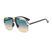 GGYTMQL Lunettes de Soleil Femmes Men Bouclier Gradiesnts Lens Métal Frame d'alliage Lunets de Soleil UV400