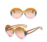 GGYTMQL Lunettes de Soleil pourdies surdimensionnées Round Retro Oval Lens Gernes pour Hommes UV400 Driving Eyewear