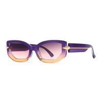 GGYTMQL Lunettes de soleil rectangulaires pour homme et femme - Lunettes de soleil carrées de voyage vintage rétro UV400, violet, Taille unique