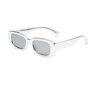 GGYTMQL Lunettes de soleil rectangulaires rétro avec technologie Sense Shades UV400, Argenté., Taille unique
