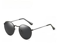 GGYTMQL Lunettes de soleil rondes rétro en métal pour homme et femme, Wpgj017 Noir, Taille unique
